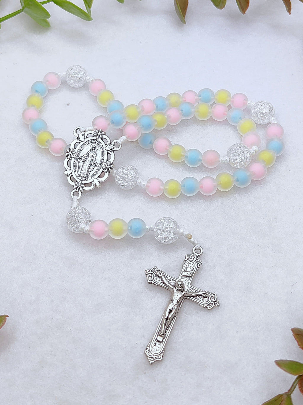 Our Lady of Grace Joyful Glass Rosary