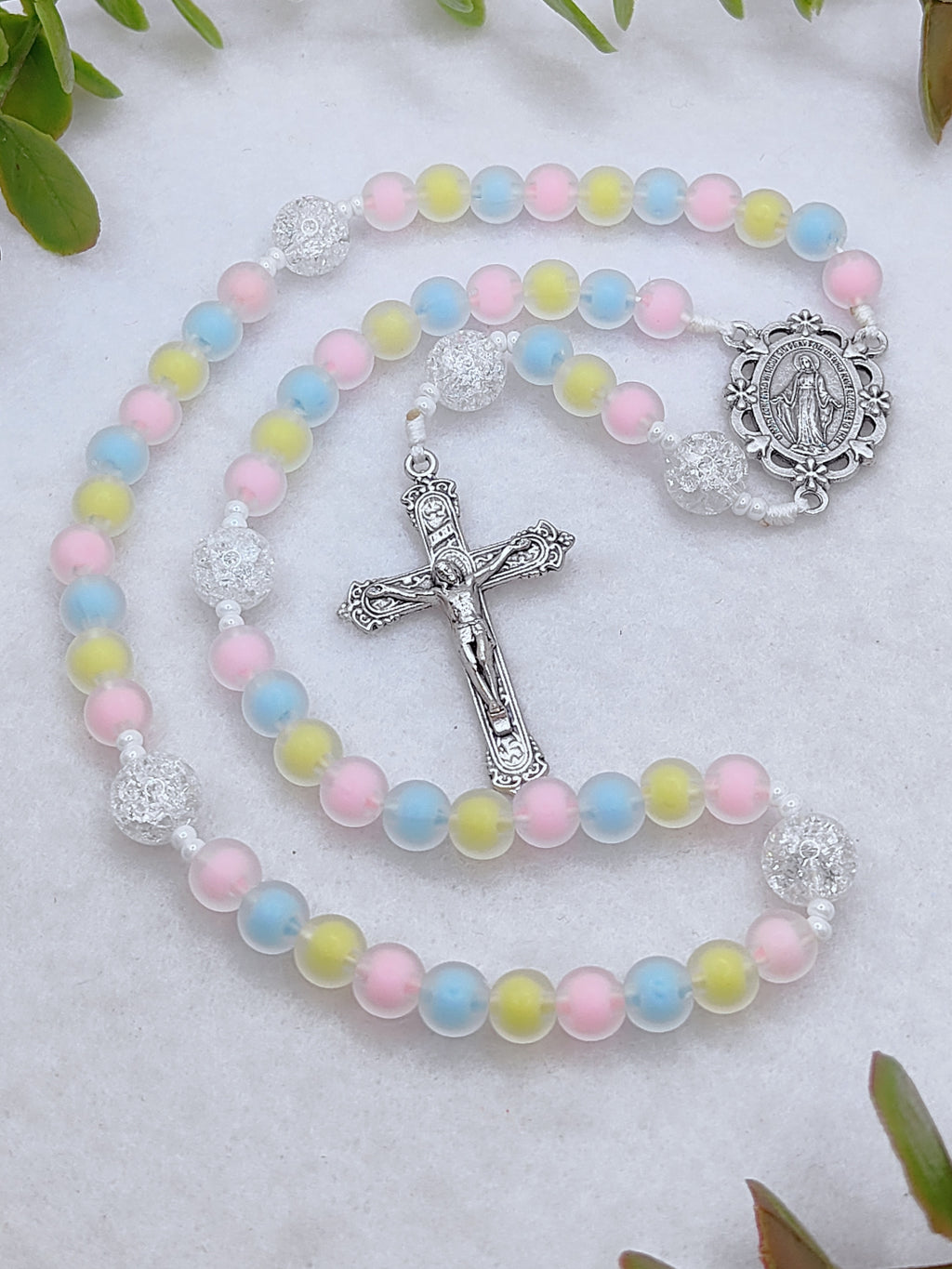 Our Lady of Grace Joyful Glass Rosary