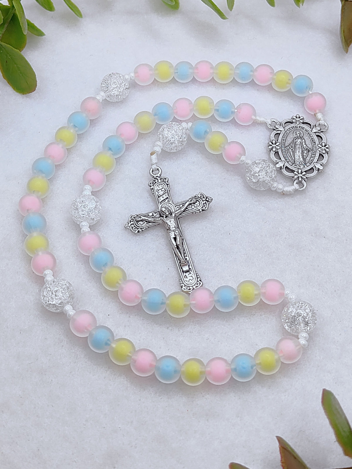 Our Lady of Grace Joyful Glass Rosary