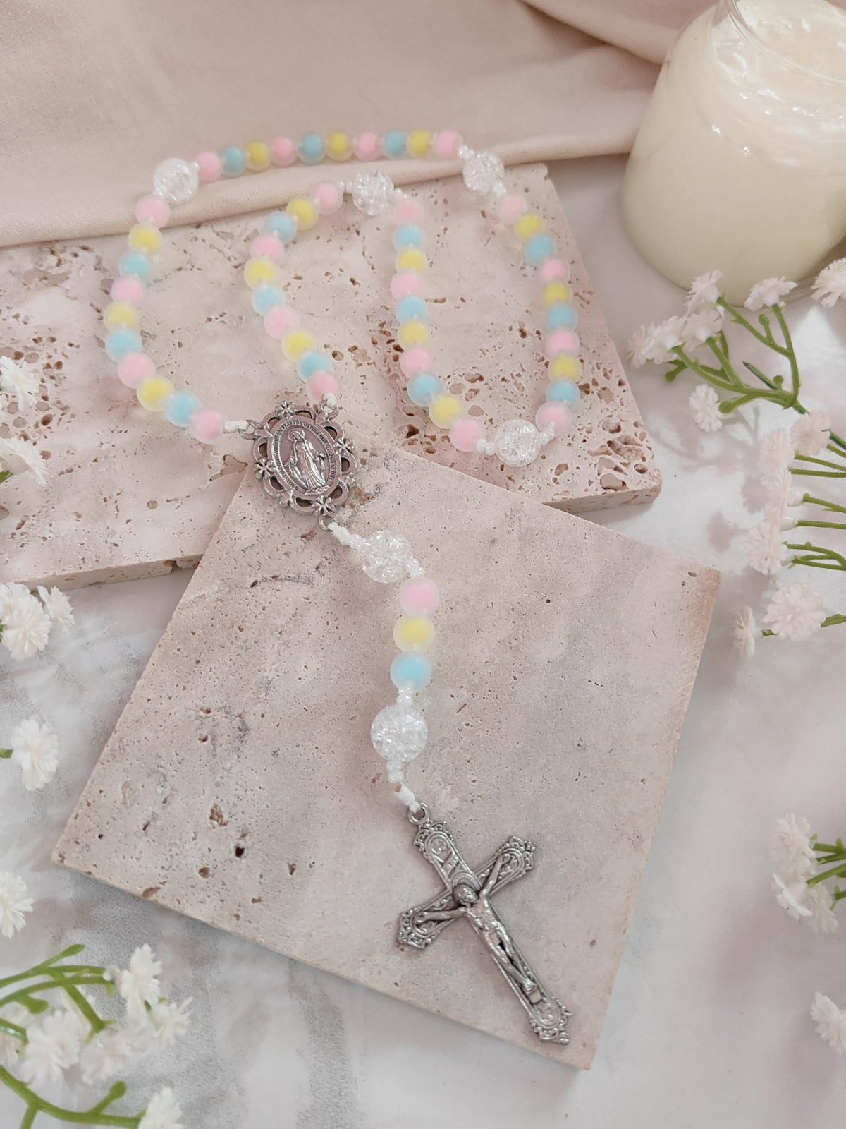 Our Lady of Grace Joyful Glass Rosary