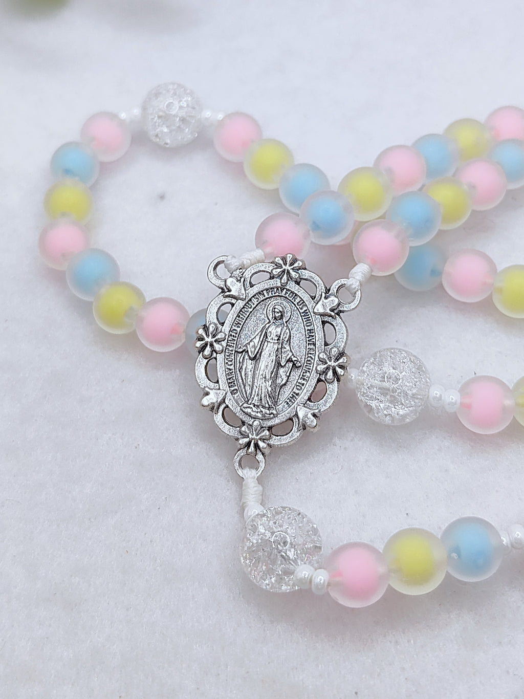 Our Lady of Grace Joyful Glass Rosary
