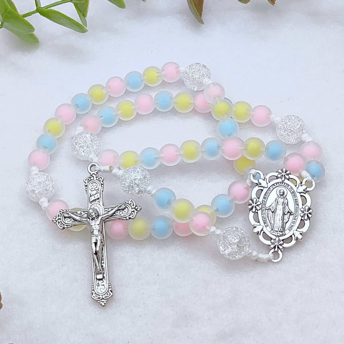 Our Lady of Grace Joyful Glass Rosary