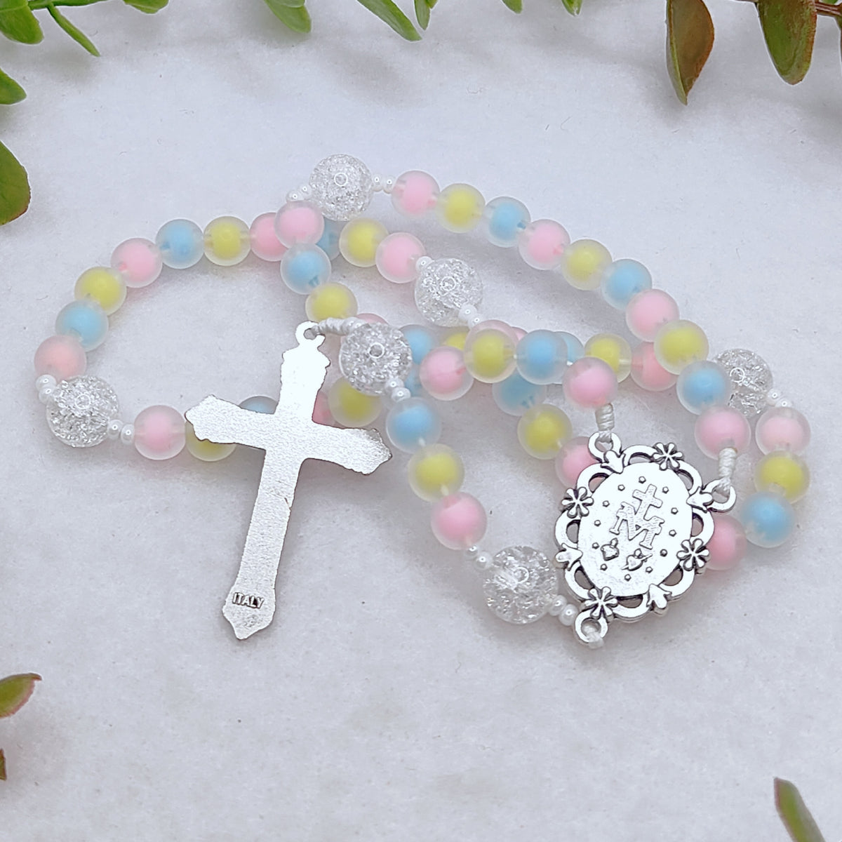 Our Lady of Grace Joyful Glass Rosary
