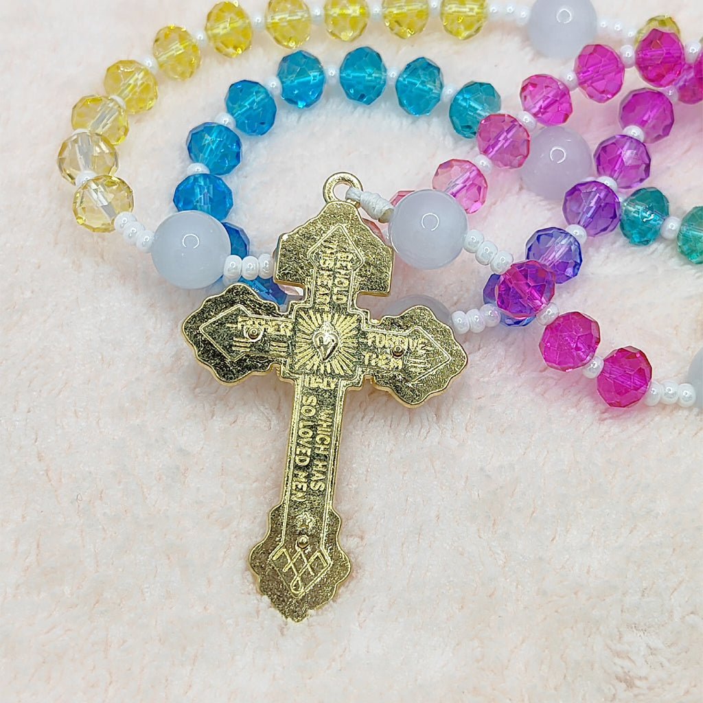 Miraculous Medal Rainbow Crystal Rosary