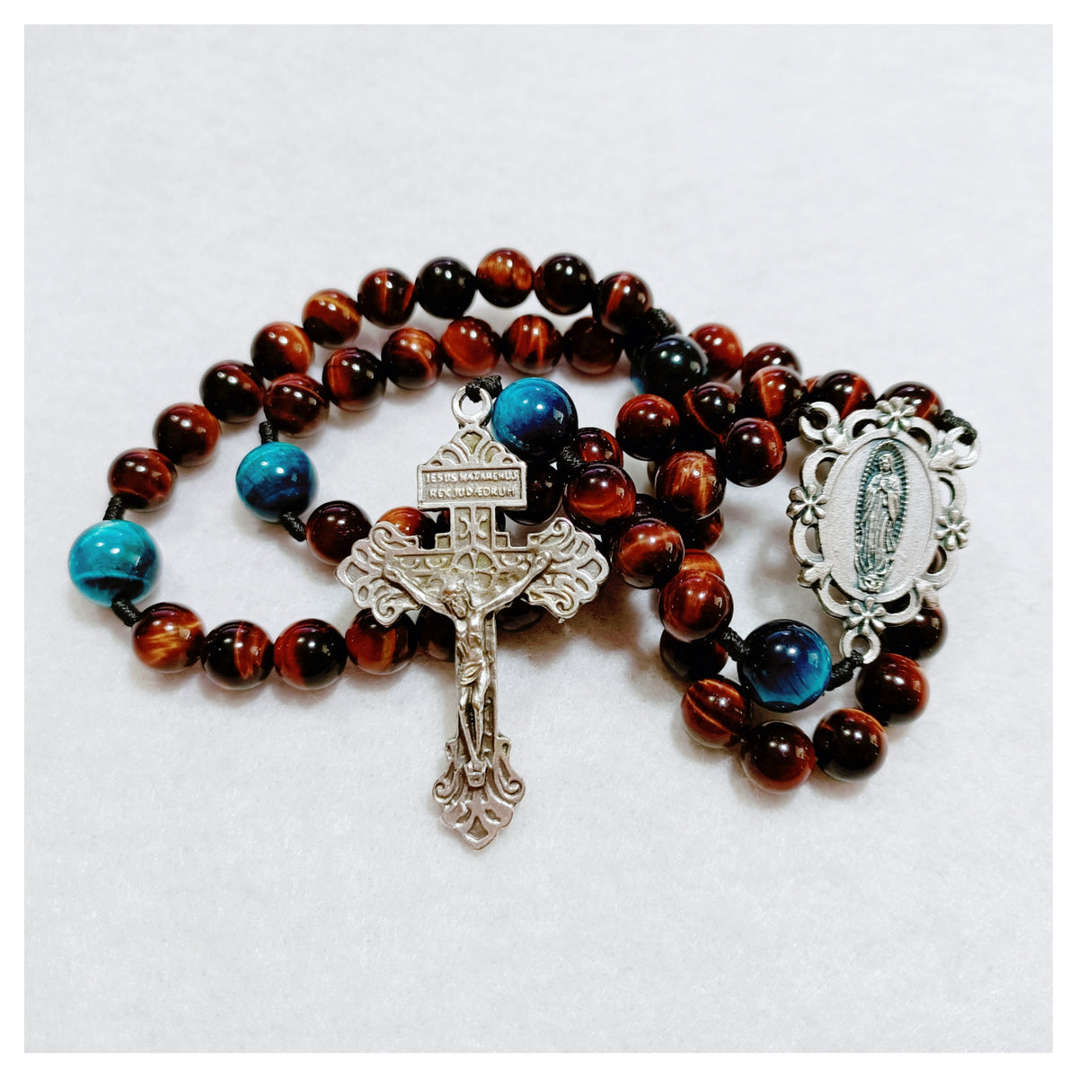 Our Lady of Guadalupe Sacred Strength Tiger Eye Rosary