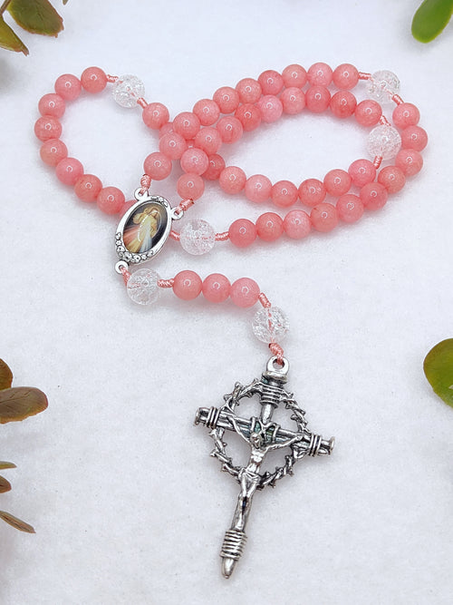 Chaplet of Divine Mercy Red Chalcedony Rosary
