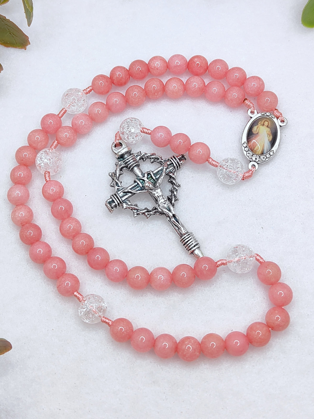 Chaplet of Divine Mercy Red Chalcedony Rosary