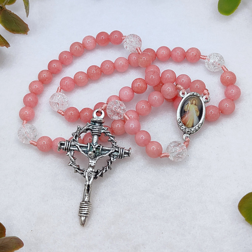 Chaplet of Divine Mercy Red Chalcedony Rosary