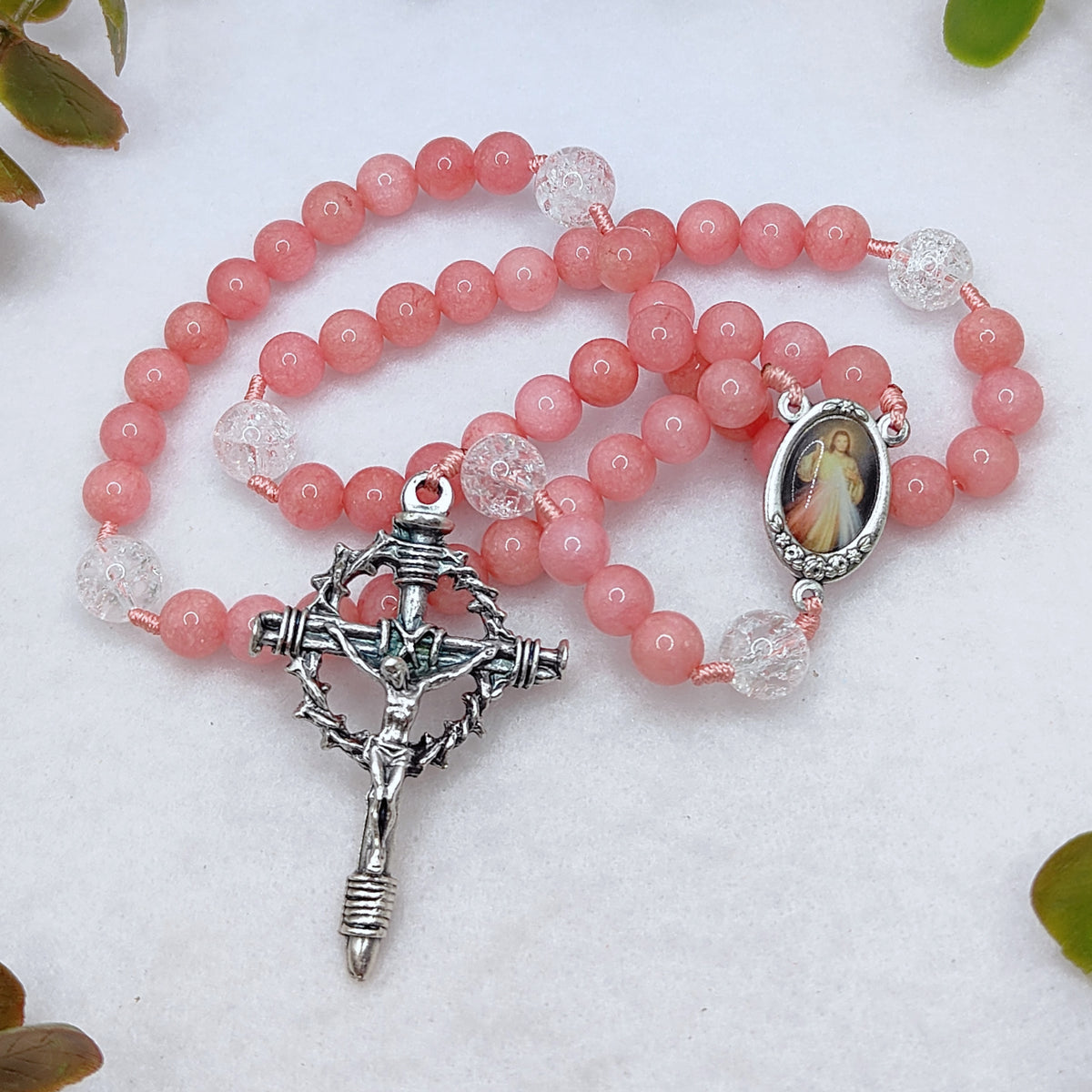 Chaplet of Divine Mercy Red Chalcedony Rosary