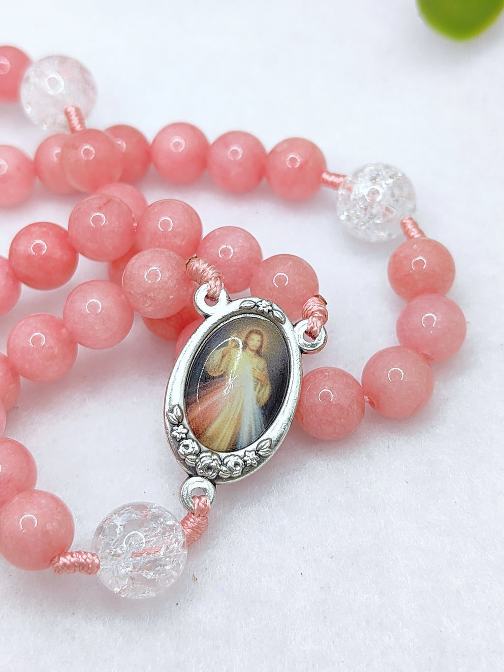 Chaplet of Divine Mercy Red Chalcedony Rosary