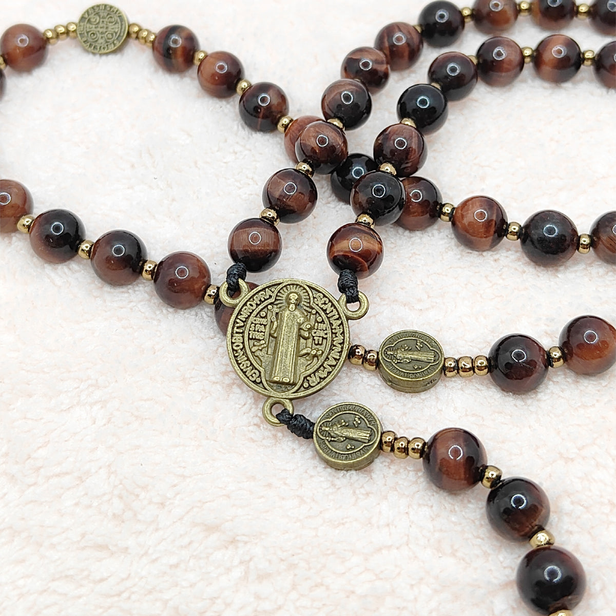 St. Benedict Tiger Eye Protection Rosary