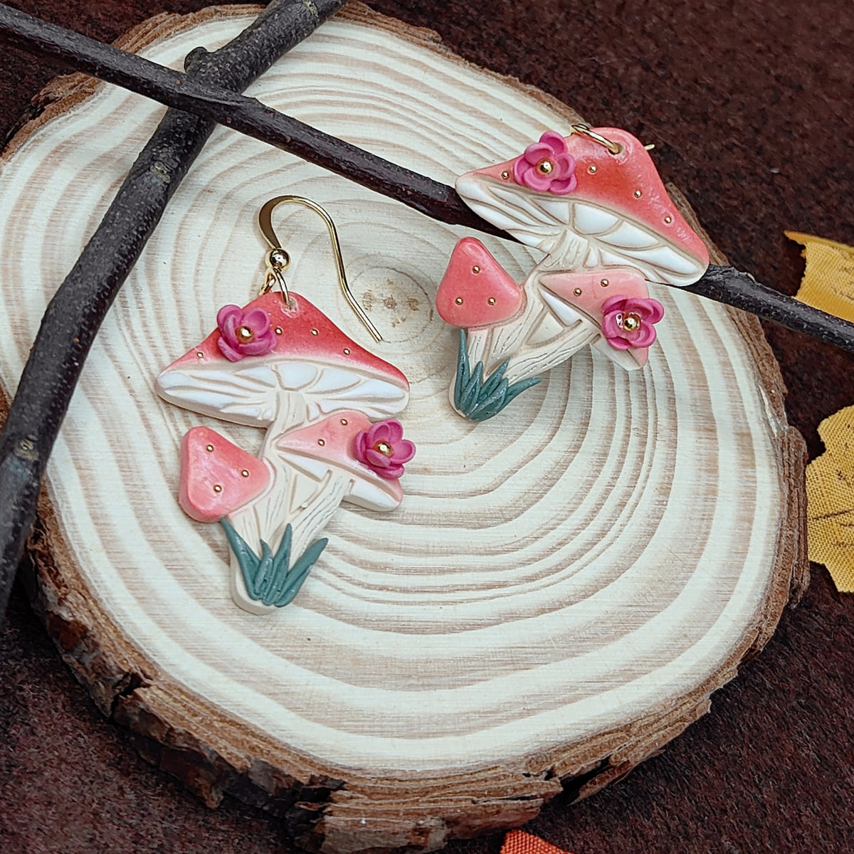 Fairy Bloom Mushroom Earrings