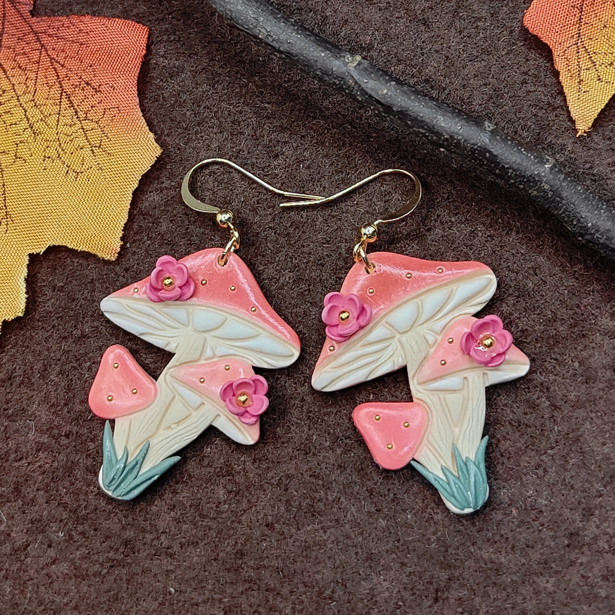Fairy Bloom Mushroom Earrings