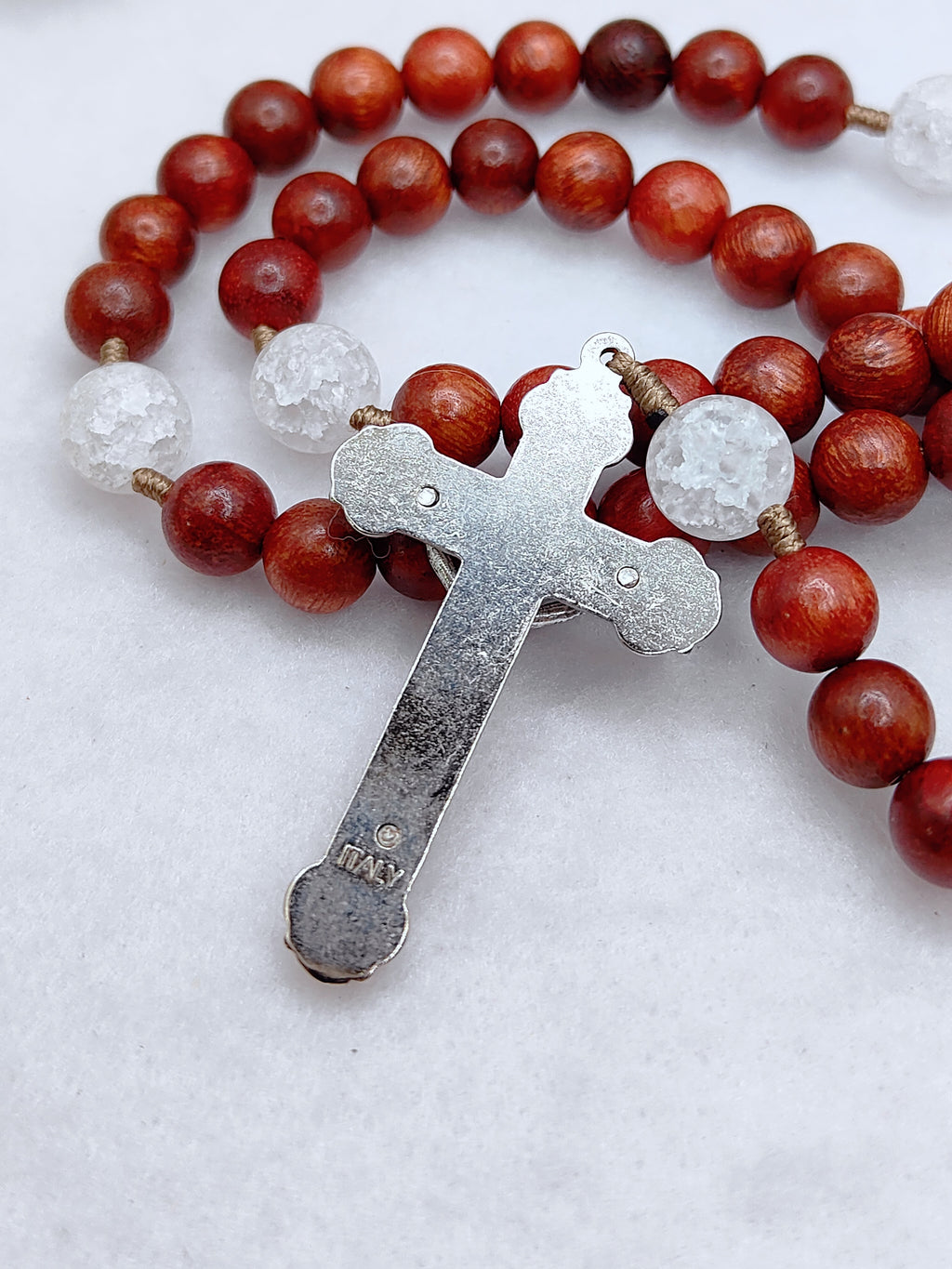 Chaplet of Divine Mercy Red Rosewood Rosary
