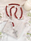 Chaplet of Divine Mercy Red Rosewood Rosary