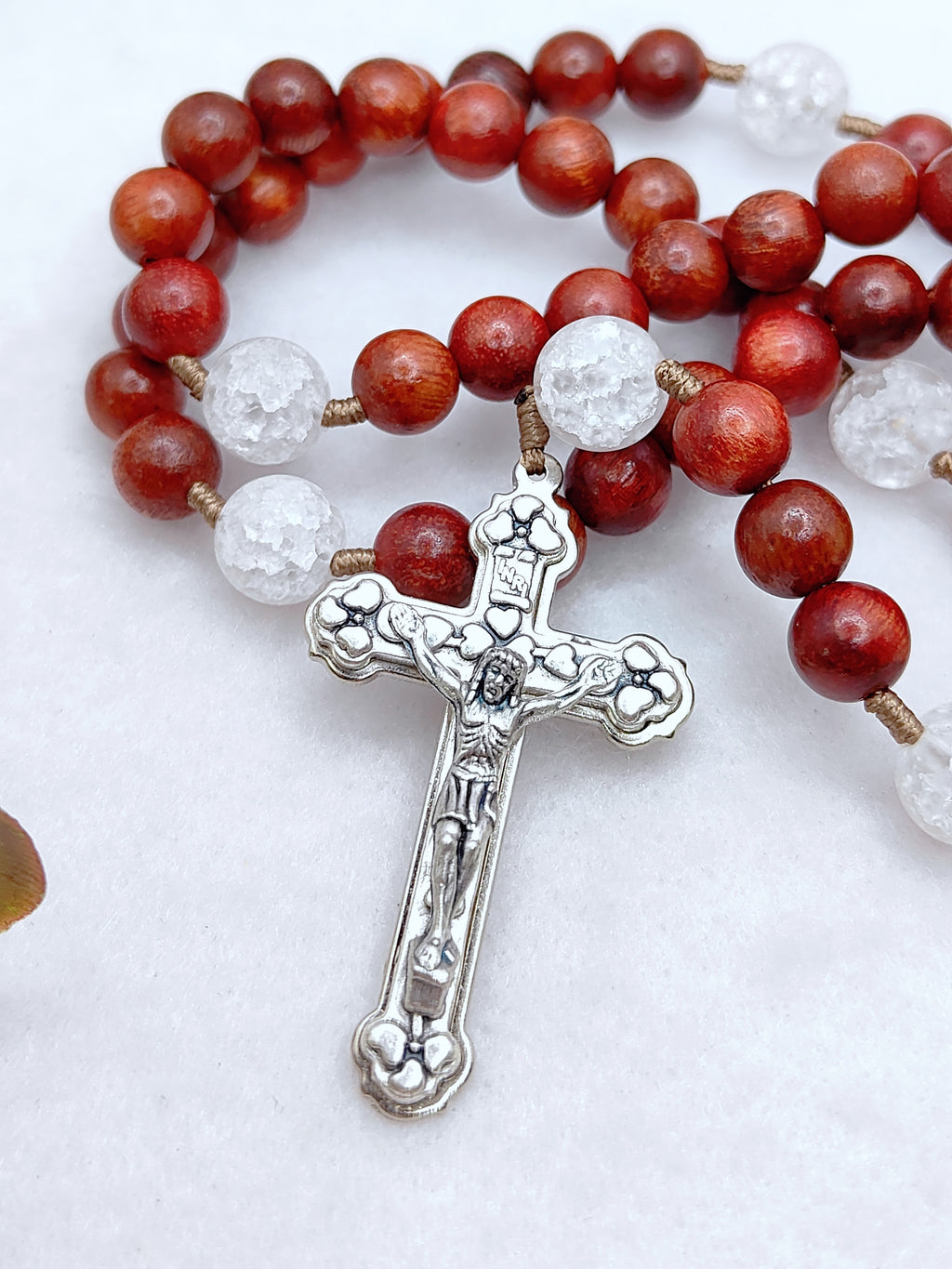 Chaplet of Divine Mercy Red Rosewood Rosary