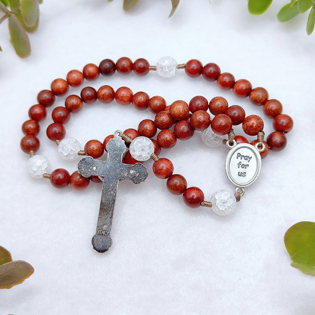 Chaplet of Divine Mercy Red Rosewood Rosary