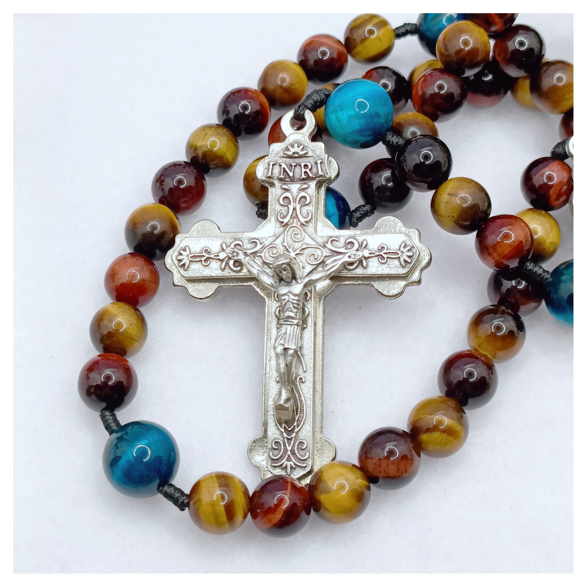 Our Lady of Fatima Trinity Tiger Eye Rosary