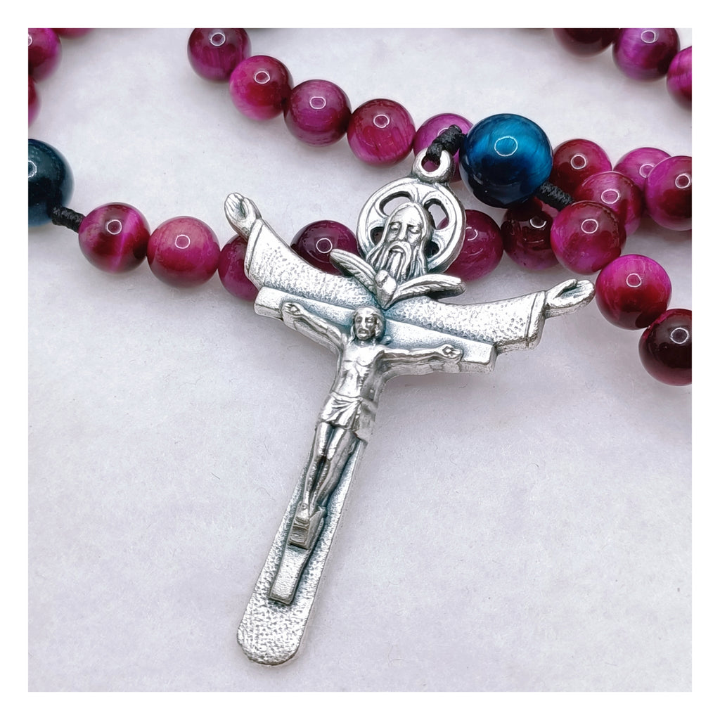 Holy Family Tiger Eye Rosary