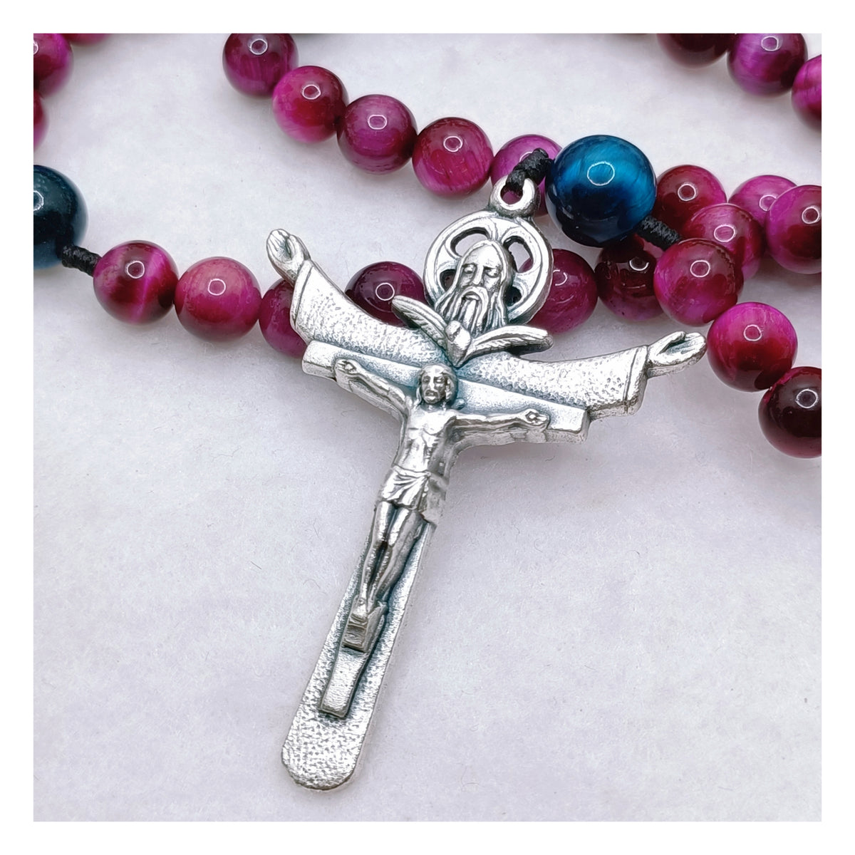 Holy Family Tiger Eye Rosary