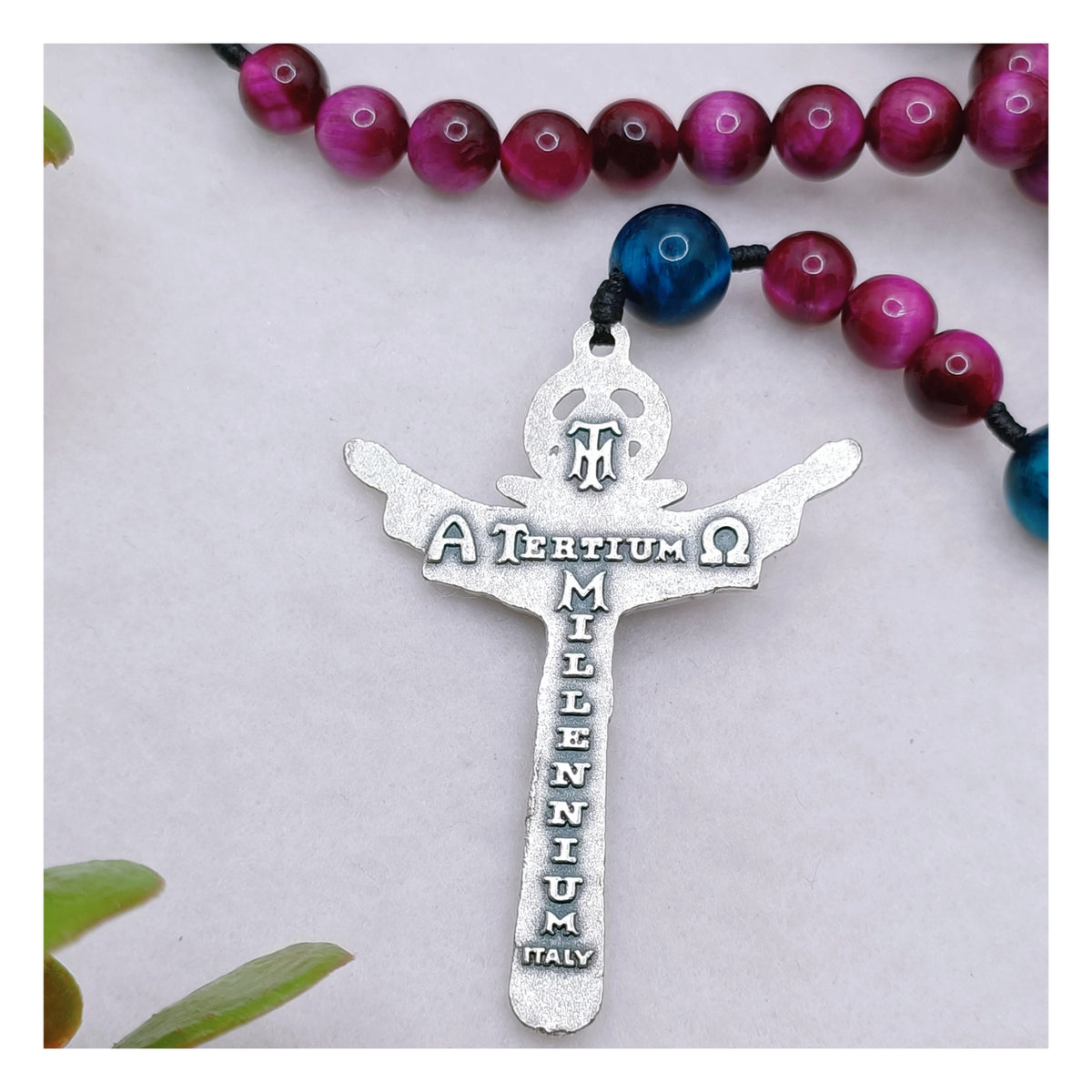 Holy Family Tiger Eye Rosary