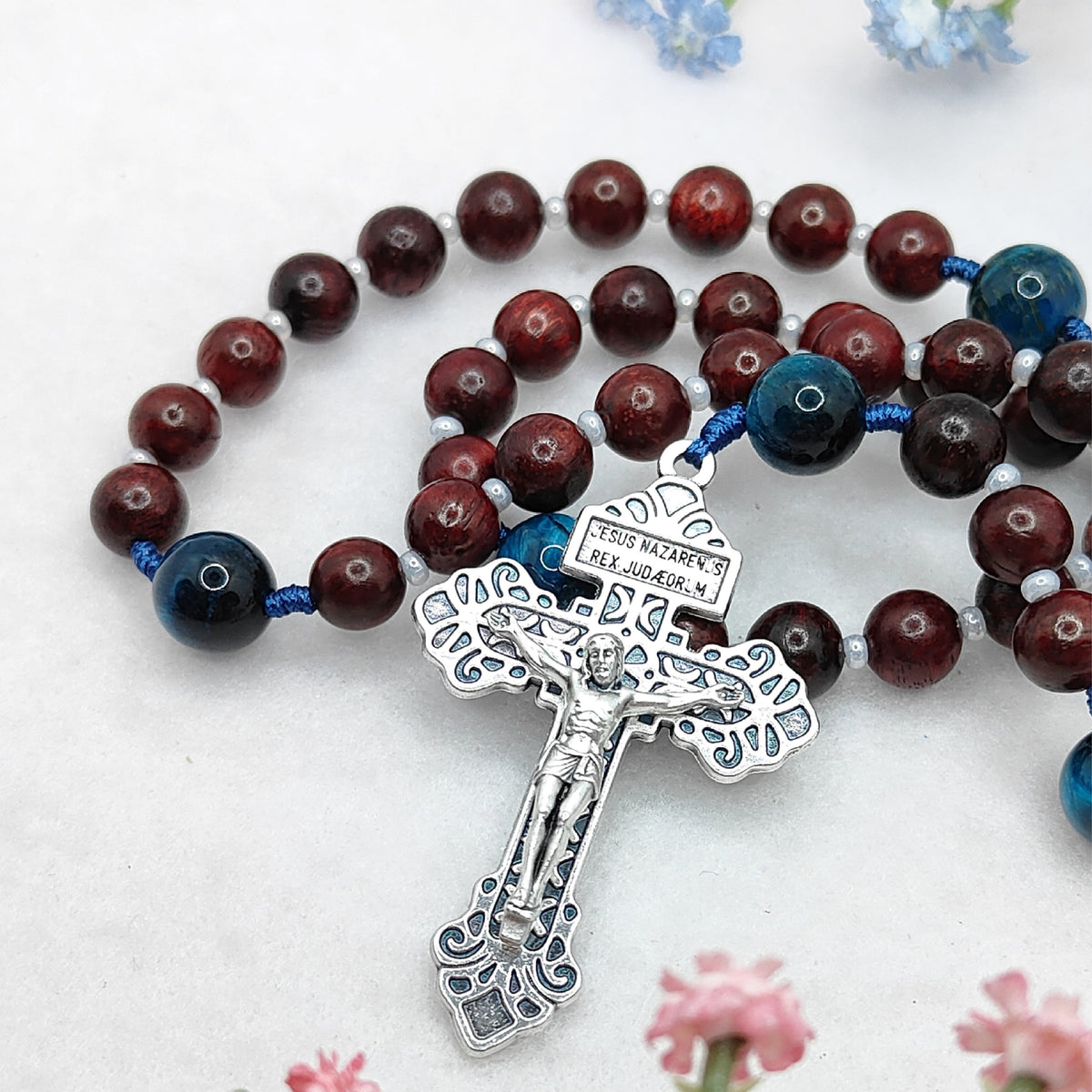 St Carlo Acutis Rosewood & Tiger Eye Rosary