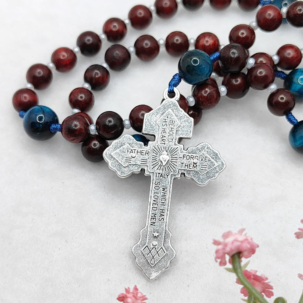 St Carlo Acutis Rosewood & Tiger Eye Rosary