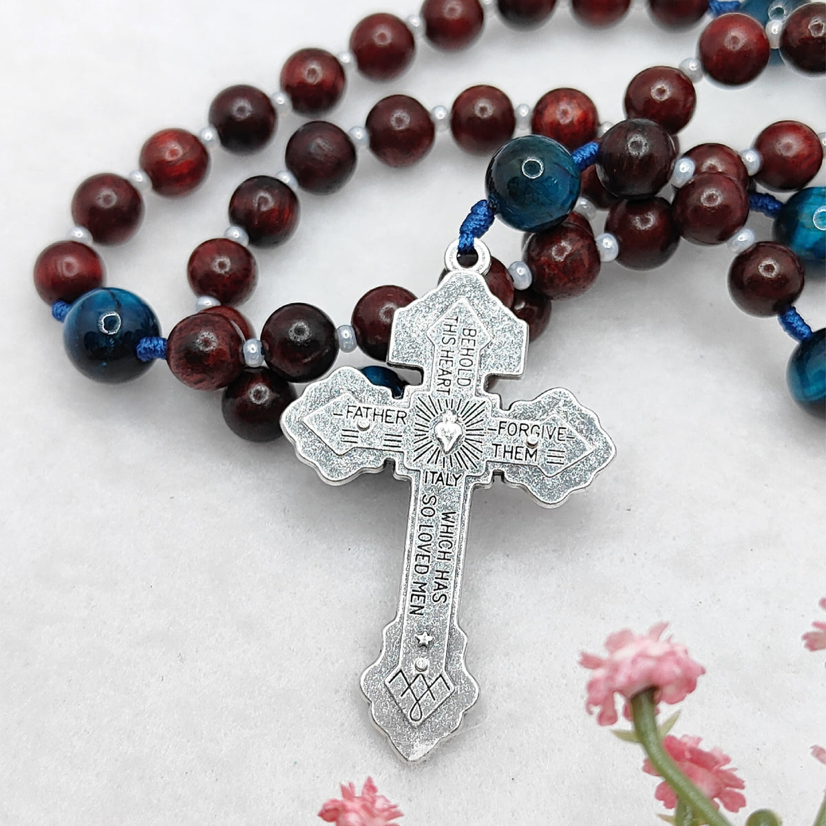 St Carlo Acutis Rosewood & Tiger Eye Rosary