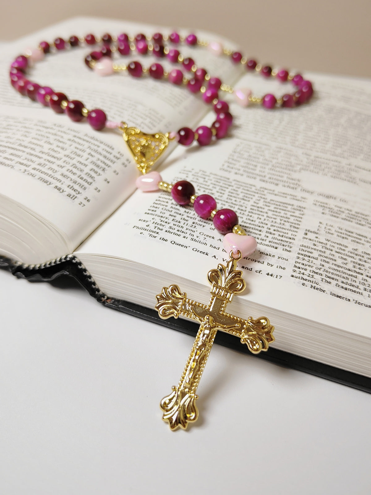 Sacred Heart of Jesus Tiger Eye & Heart of Divine Love Rosary