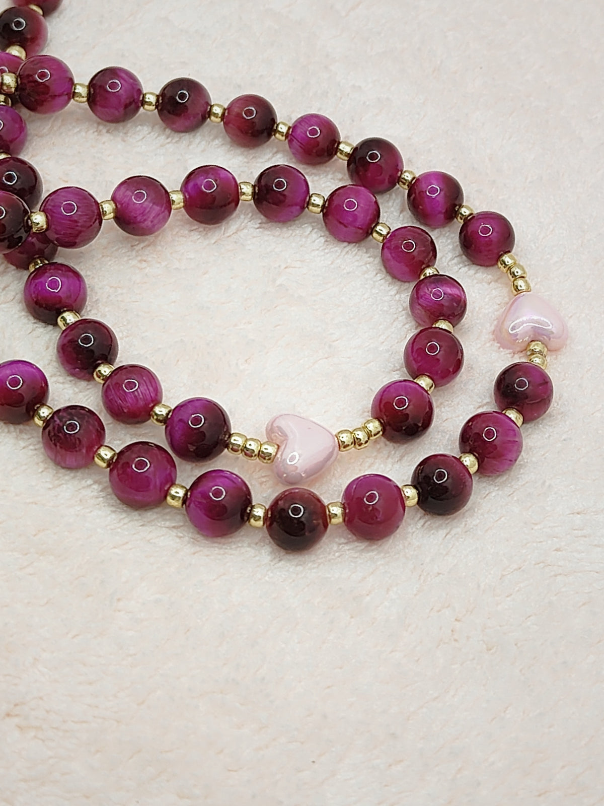 Sacred Heart of Jesus Tiger Eye & Heart of Divine Love Rosary