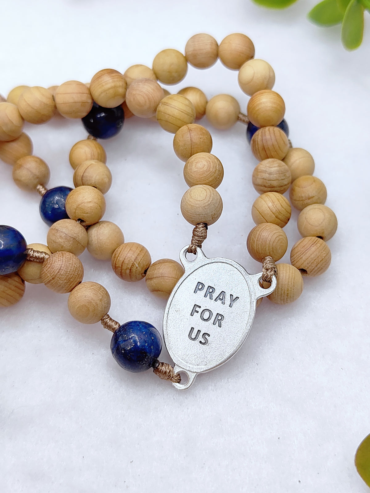 Franciscan Crown Wooden with Lapis Lazuli Rosary