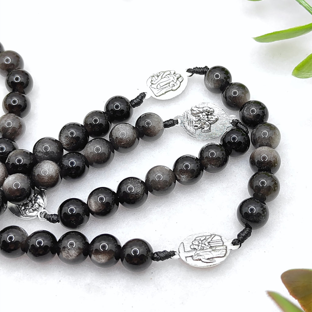 Servite Chaplet Seven Sorrows of Mary Black Obsidian Rosary