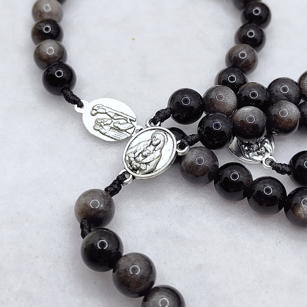 Servite Chaplet Seven Sorrows of Mary Black Obsidian Rosary