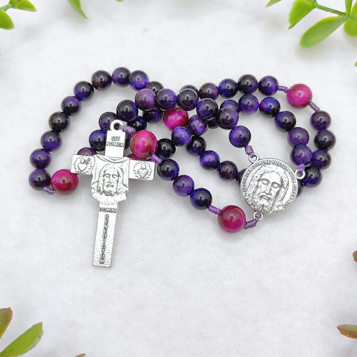 Holy Face of Jesus Tiger Eye Rosary