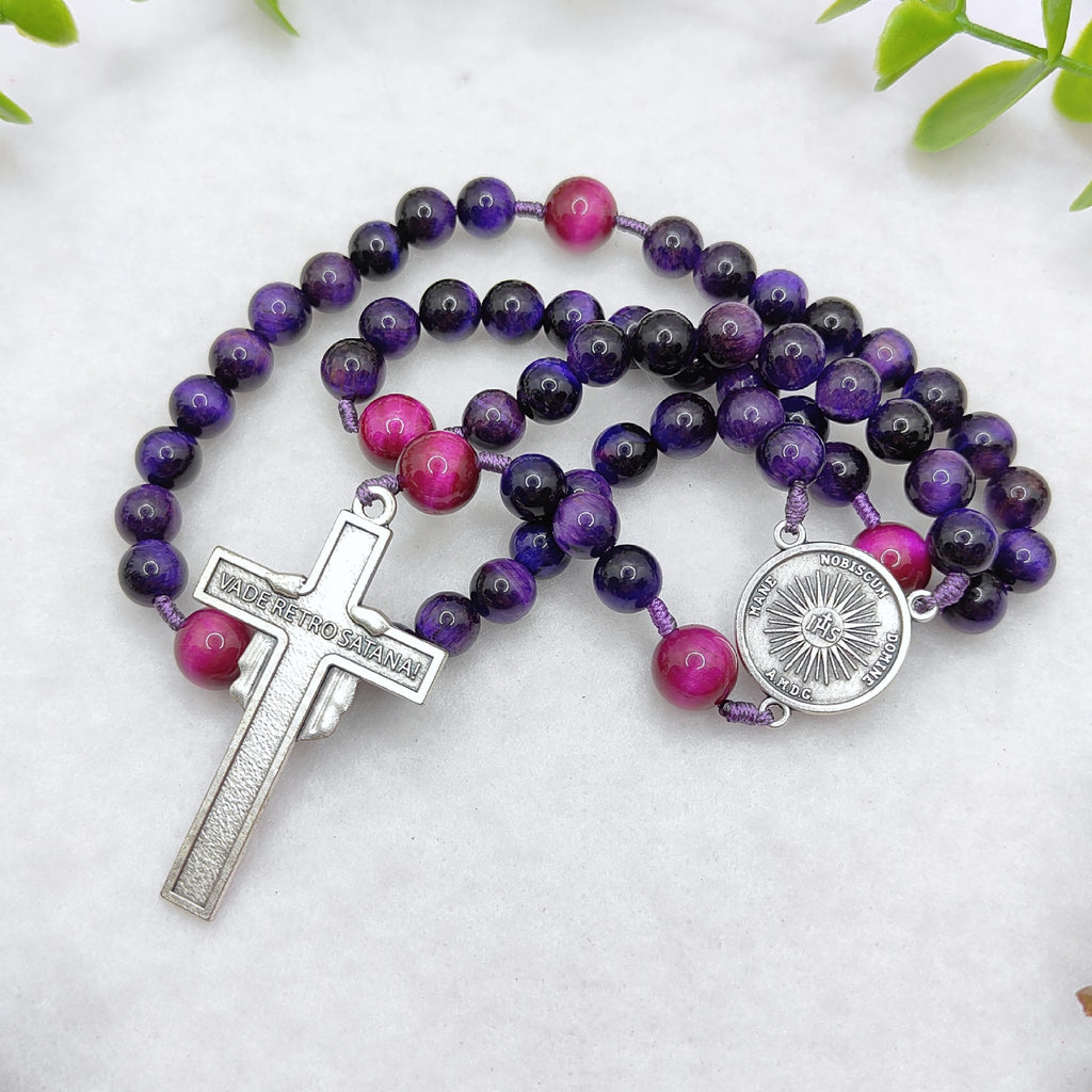Holy Face of Jesus Tiger Eye Rosary