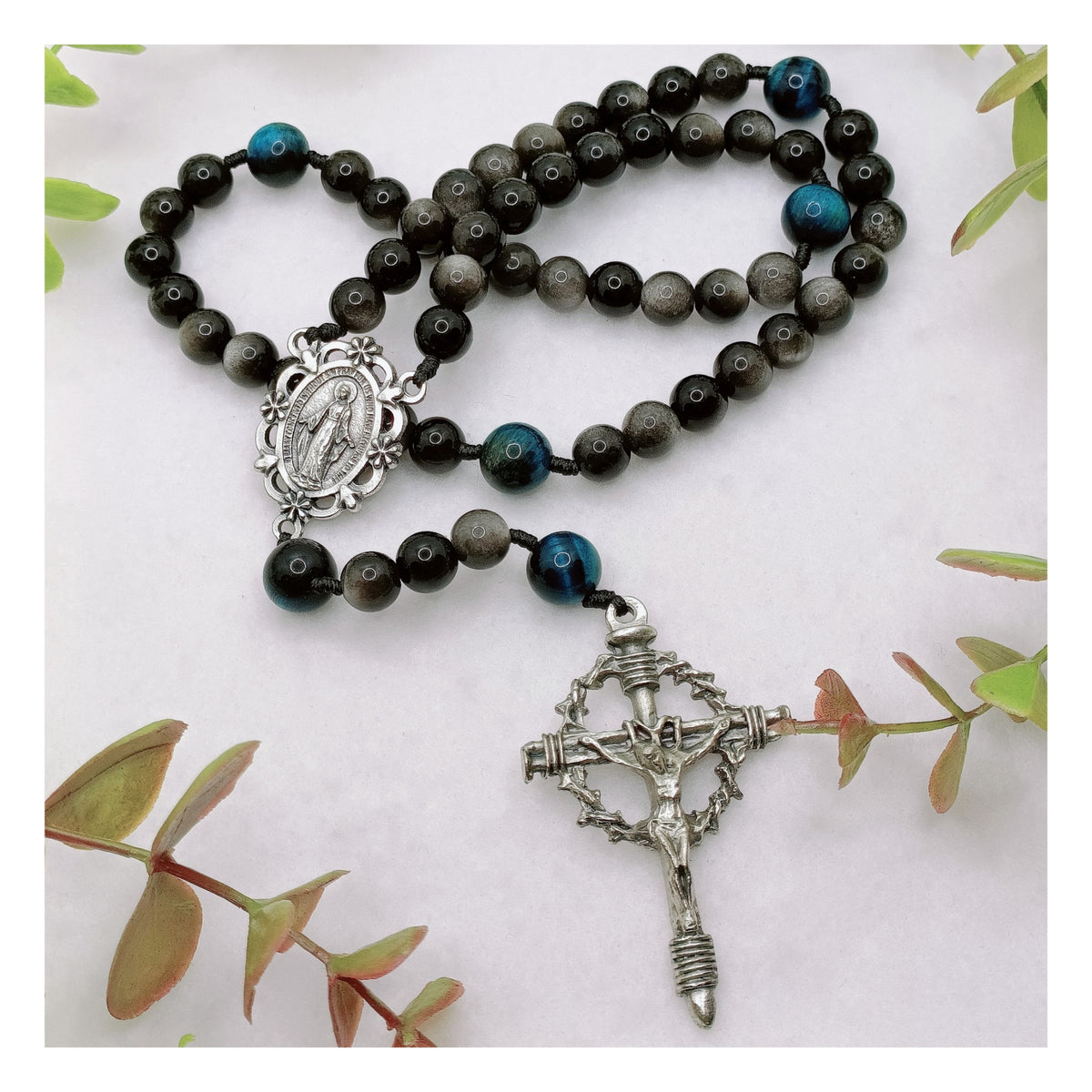 Midnight Guardian Obsidian & Tiger Eye Rosary