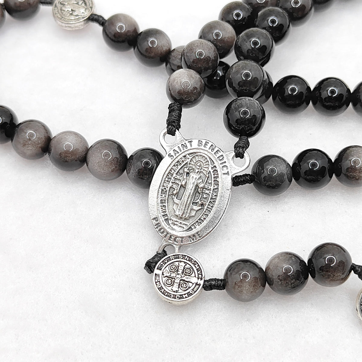 St Benedict Obsidian Rosary