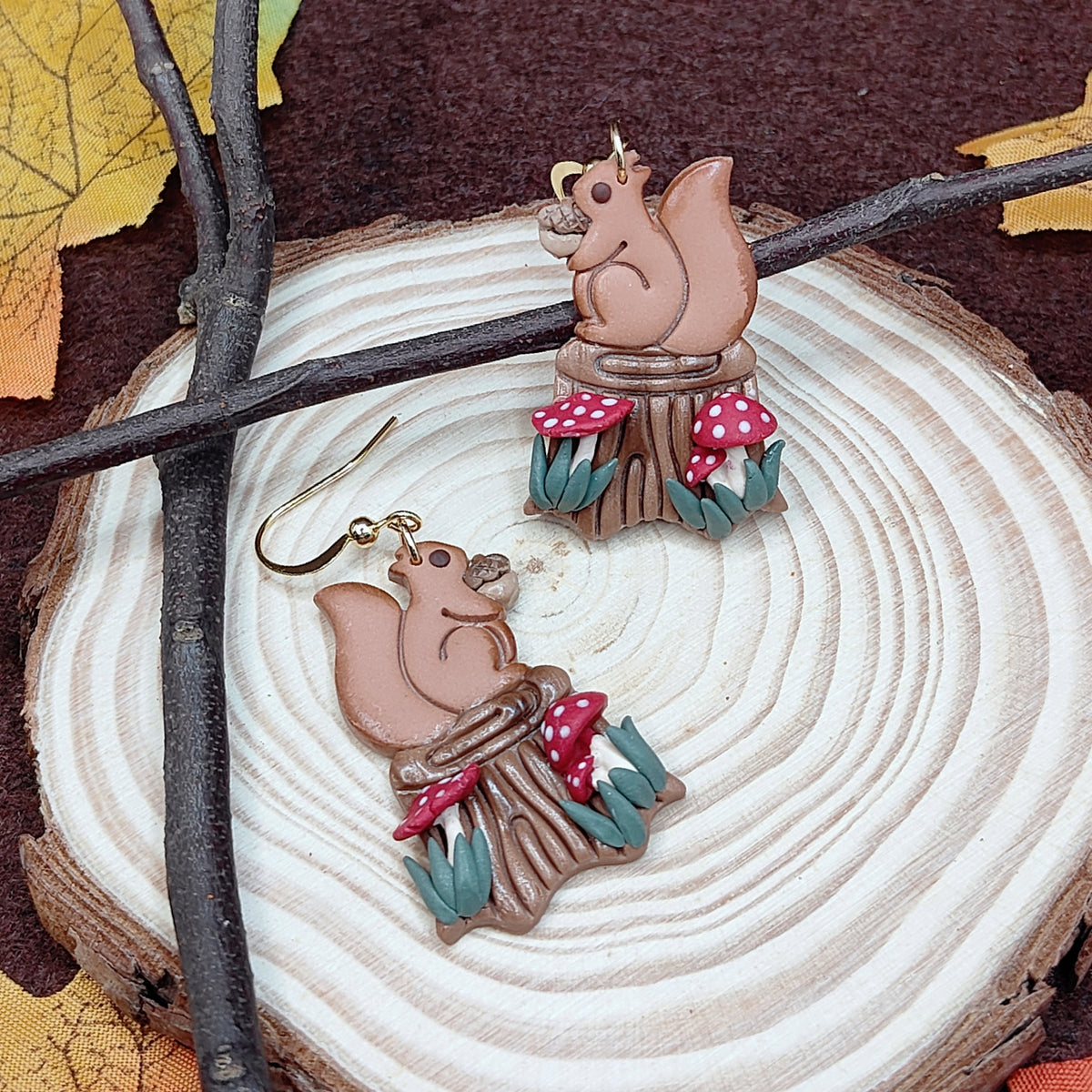 Forest Friend Squirrel Earrings