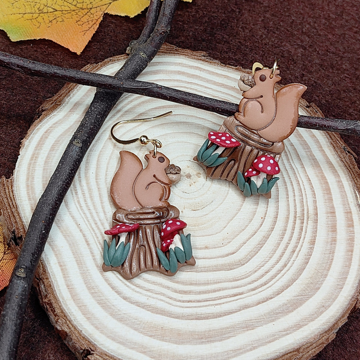 Forest Friend Squirrel Earrings