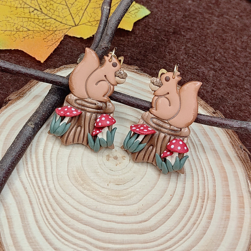 Forest Friend Squirrel Earrings