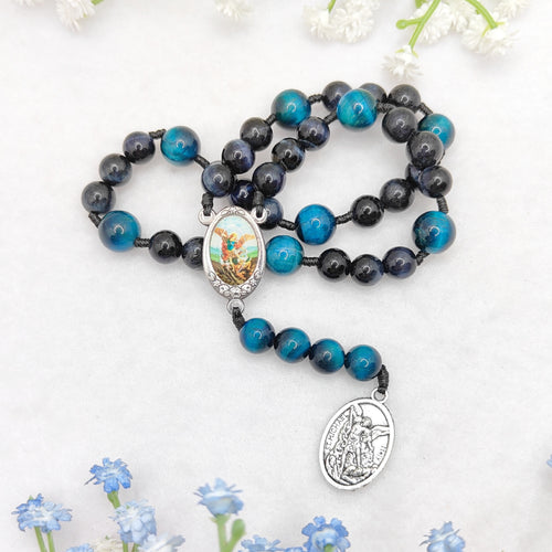 Chaplet of St Michael Tiger Eye Rosary