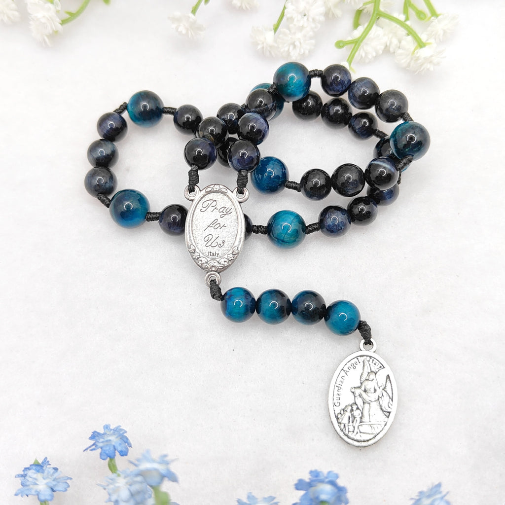 Chaplet of St Michael Tiger Eye Rosary
