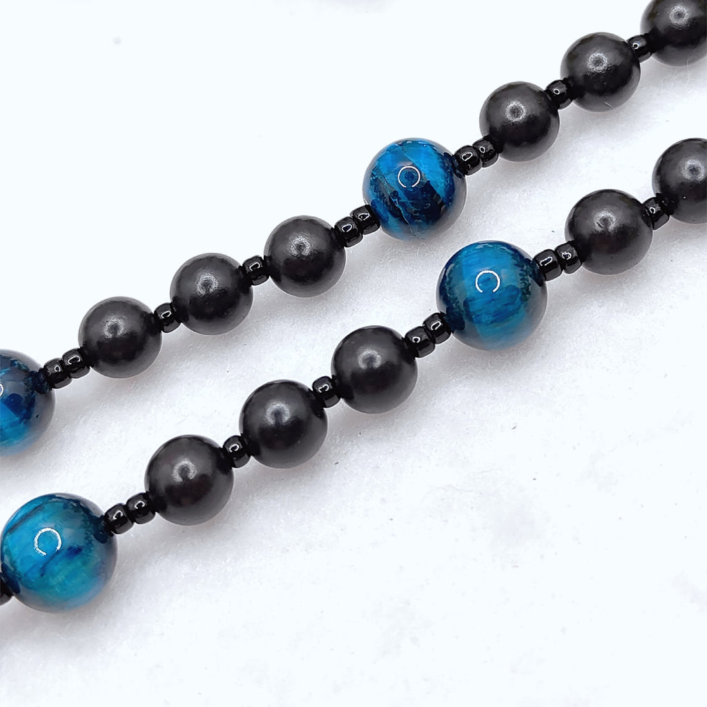 Undoer of Knots Chaplet Black Ebony Wood & Tiger Eye Rosary