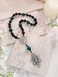 Undoer of Knots Chaplet Black Ebony Wood & Tiger Eye Rosary