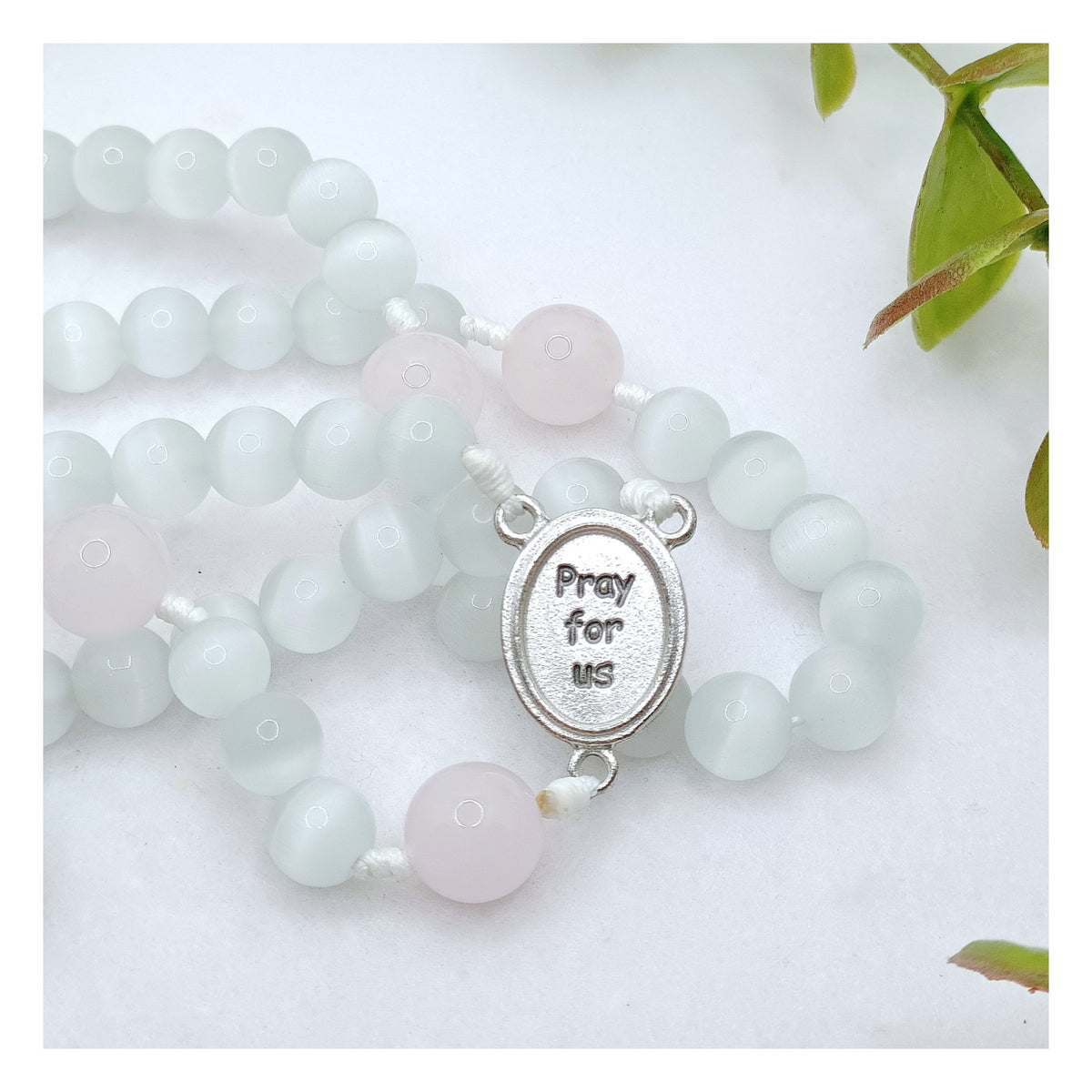Our Mother Of Perpetual Help Cat Eye & Rose Quartz Rosary