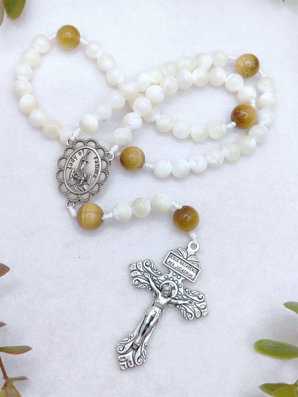 Our Lady of Fatima Purity & Strength Pearl Rosary