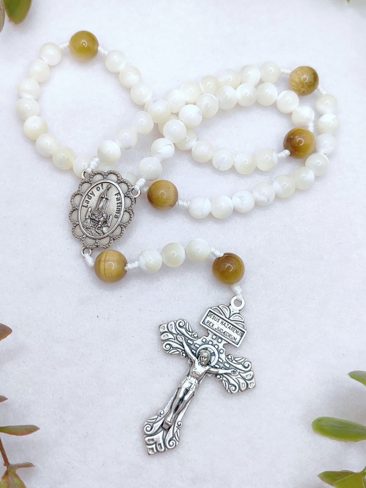 Our Lady of Fatima Purity & Strength Pearl Rosary