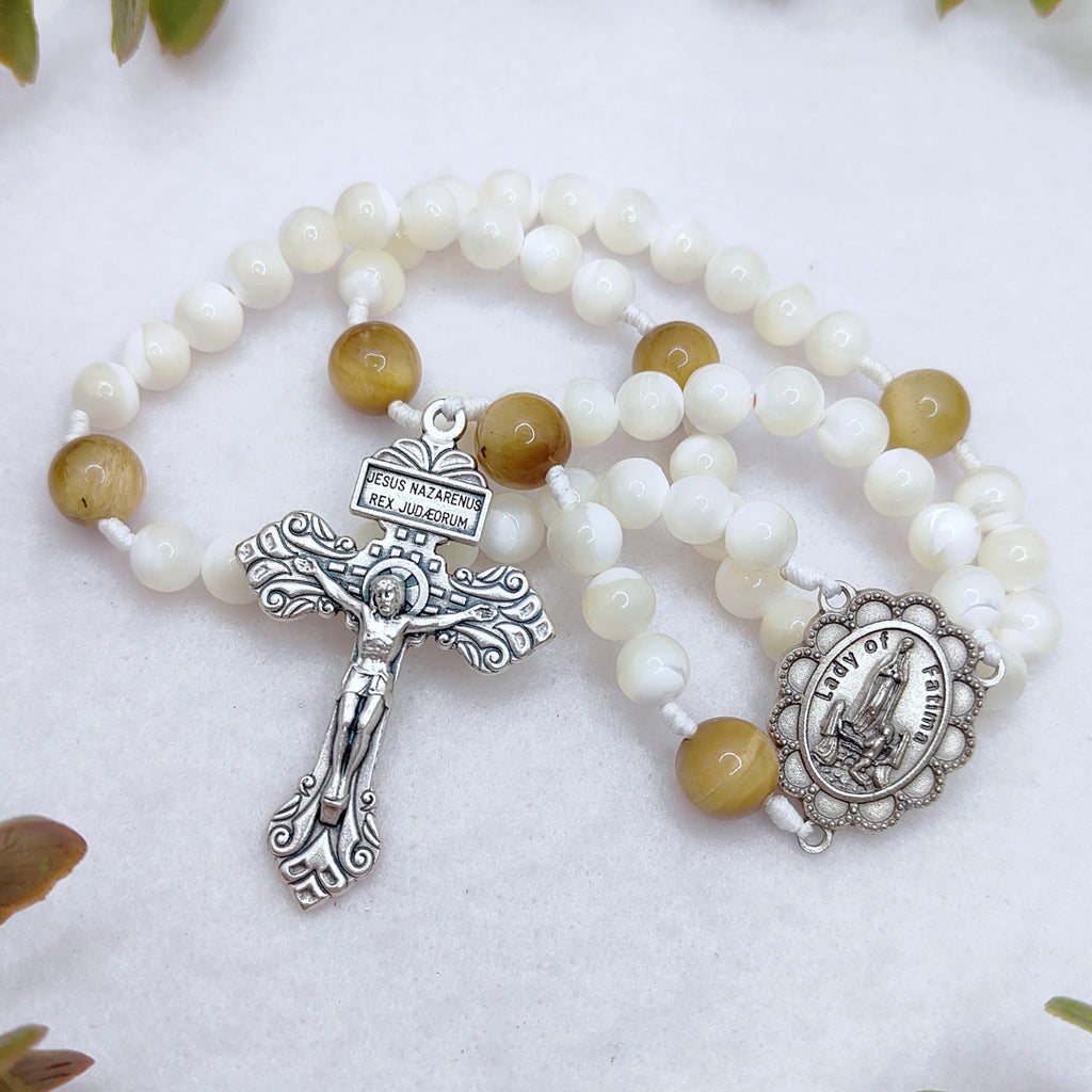 Our Lady of Fatima Purity & Strength Pearl Rosary
