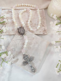 Our Lady of Grace Pearl & Rose Quartz Rosary