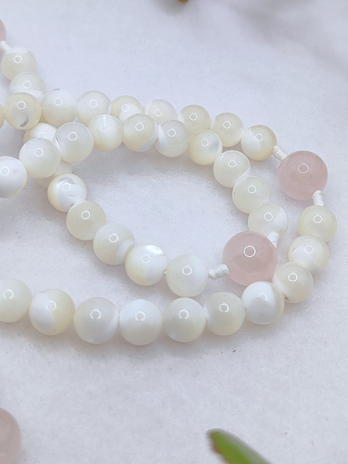 Our Lady of Grace Pearl & Rose Quartz Rosary